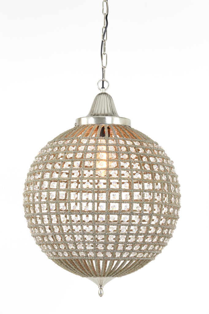 Hanging lamp 47x65 cm CHEYENNE nickel-crystal