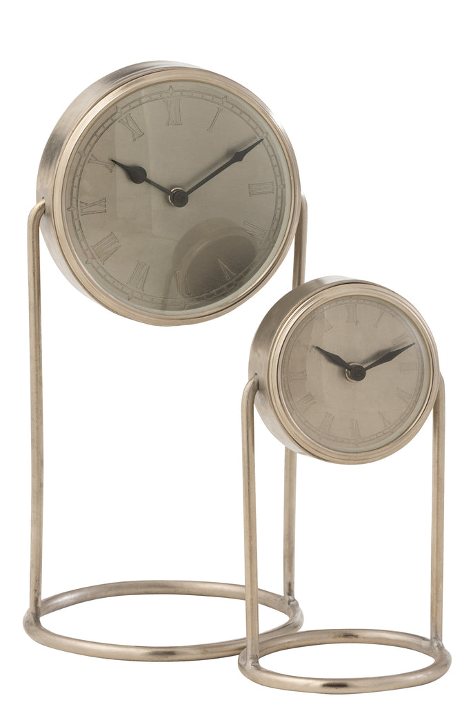 Clock Retro Iron Silver Large