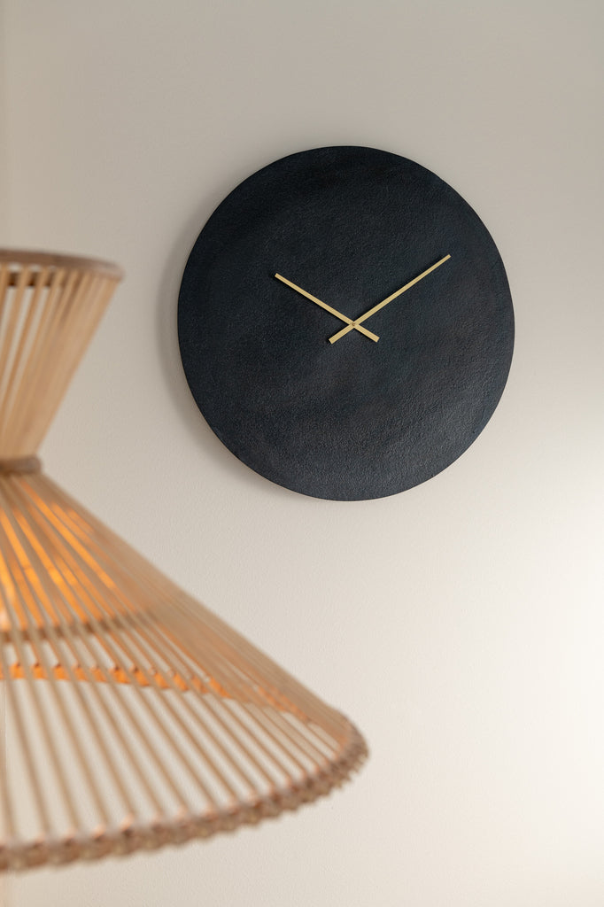 Clock Round Metal Black Small