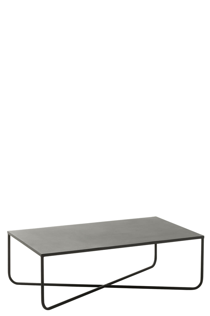 Coffee Table Cross Frame Metal Black