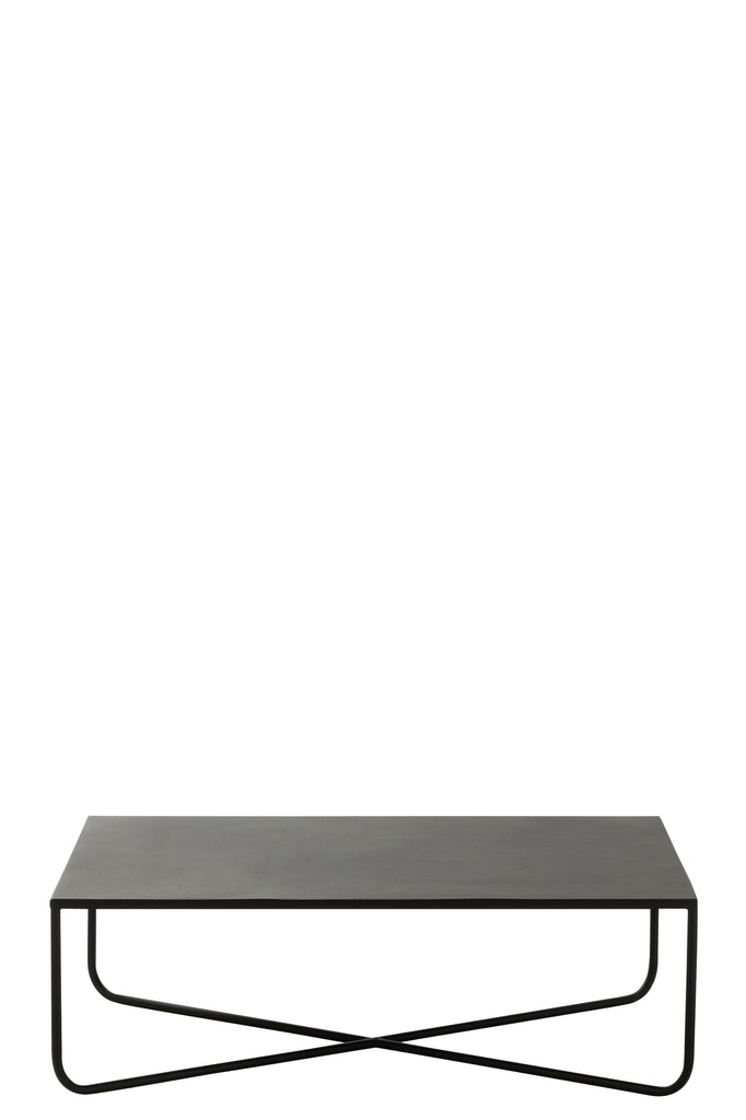 Coffee Table Cross Frame Metal Black