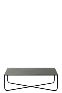 Coffee Table Cross Frame Metal Black