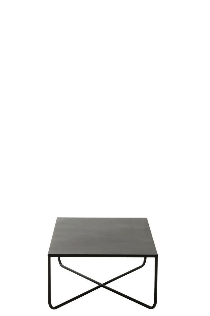 Coffee Table Cross Frame Metal Black