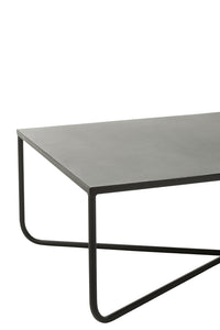 Coffee Table Cross Frame Metal Black