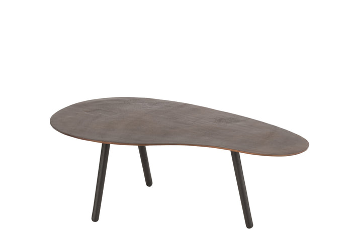 Coffee Table Drop Aluminium/Iron Brown Small