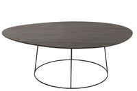 Coffee Table Oval Wood/Metal D Br