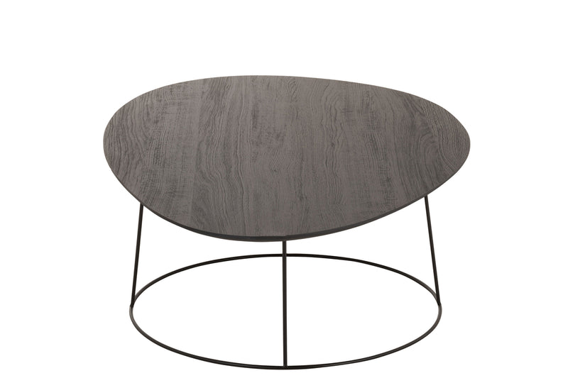 Coffee Table Oval Wood/Metal D Br