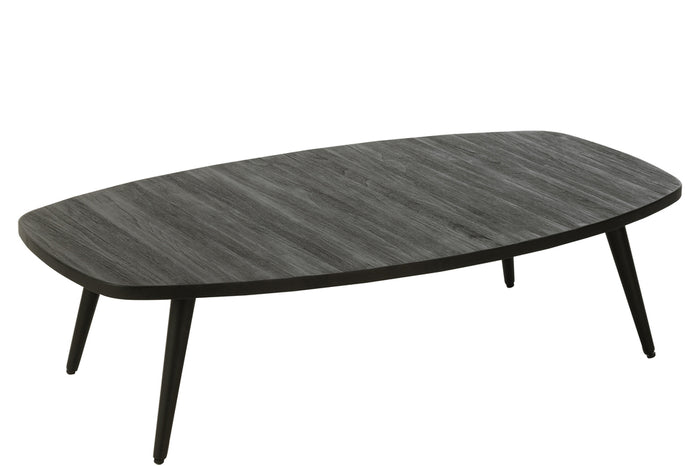 Coffee Table Rectangular Recycle Teak Black