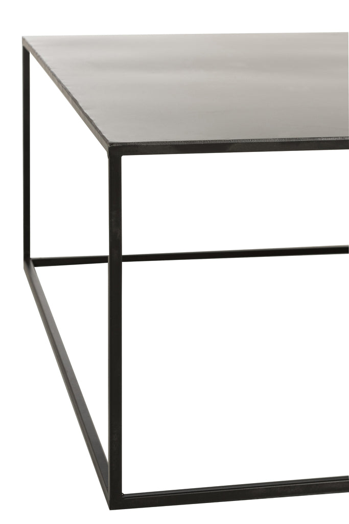 Coffee Table Square Metal Black