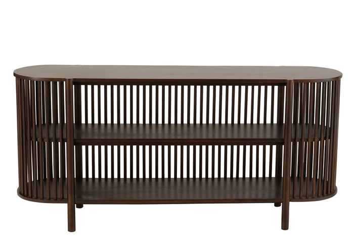 Console 2 Shelves Conie Mango Wood Dark Brown