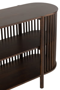 Console 2 Shelves Conie Mango Wood Dark Brown