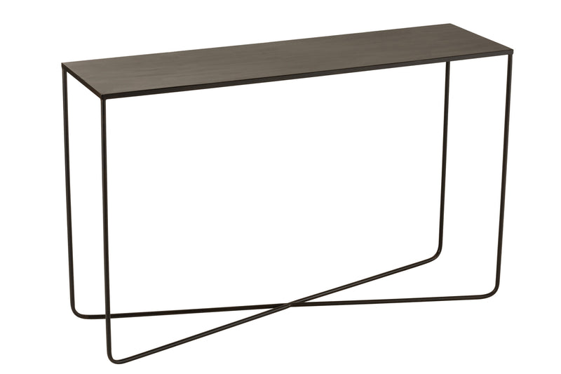 Console Rectangle Cross Frame Metal Black