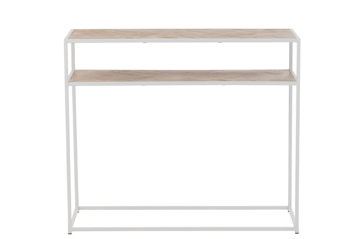 Console Zigzag Wood/Metal Natural/White