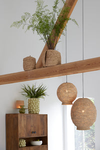 Hanging lamp 45x53 cm CORYP palm leaf natural