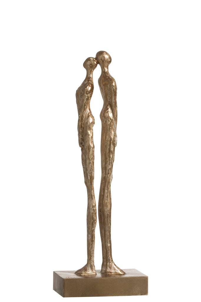 Couple Standing Back Poly Gold