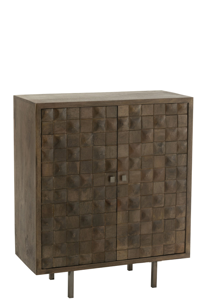 Cupboard Pino Metal/Mango Wood Brown/Grey