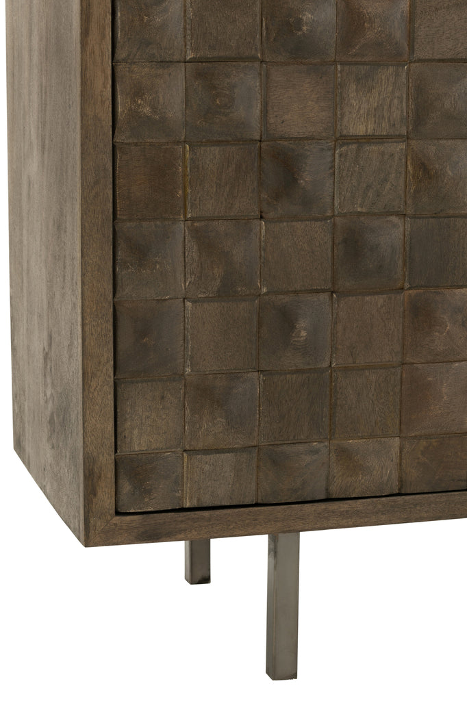 Cupboard Pino Metal/Mango Wood Brown/Grey