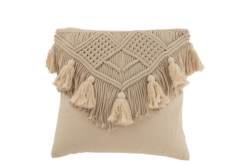 Cushion Cosy Cotton Beige Small