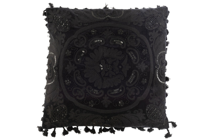 Cushion Moroccan Cotton Black