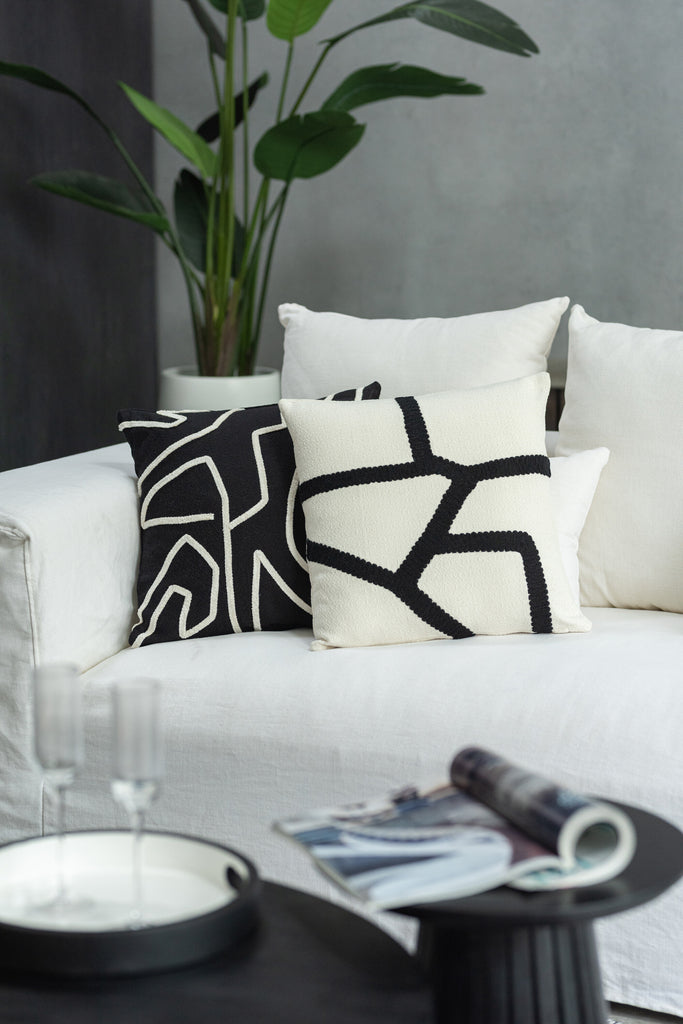 Cushion Stripe Textile Black/White