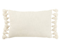 Cushion Tassel Cotton White