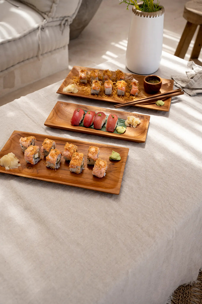 De Teak Root Sushi Bord - M