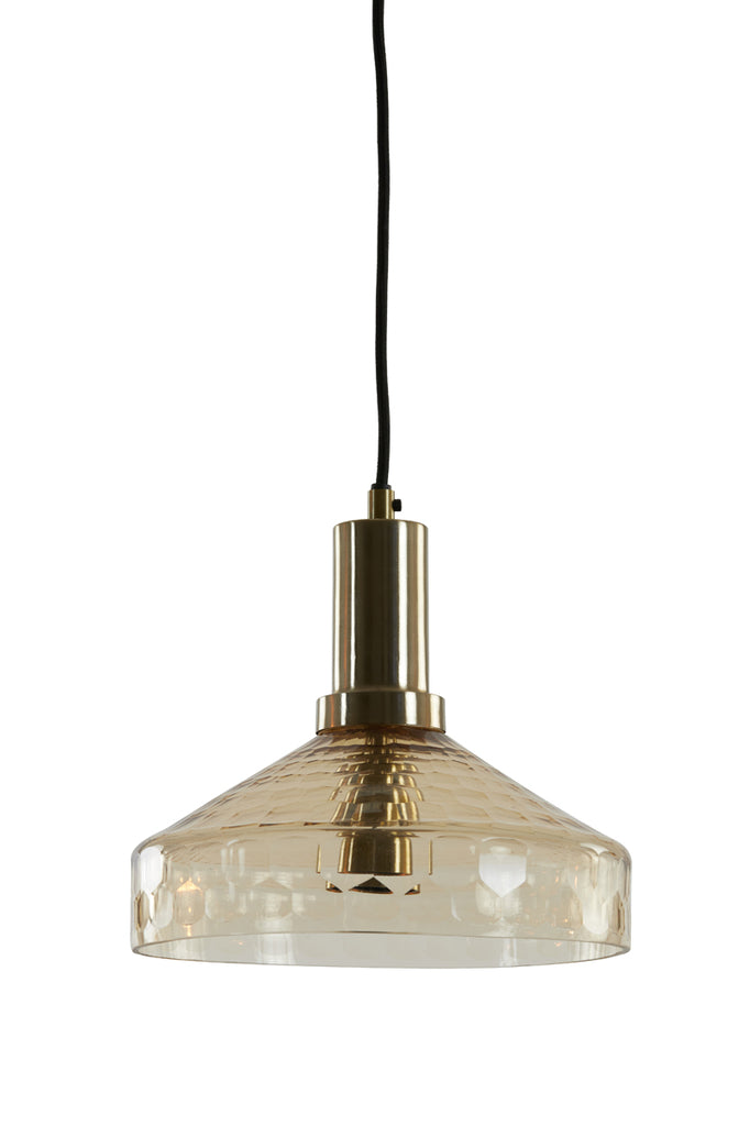 Hanging lamp 25x24 cm DELILO glass amber+antique bronze