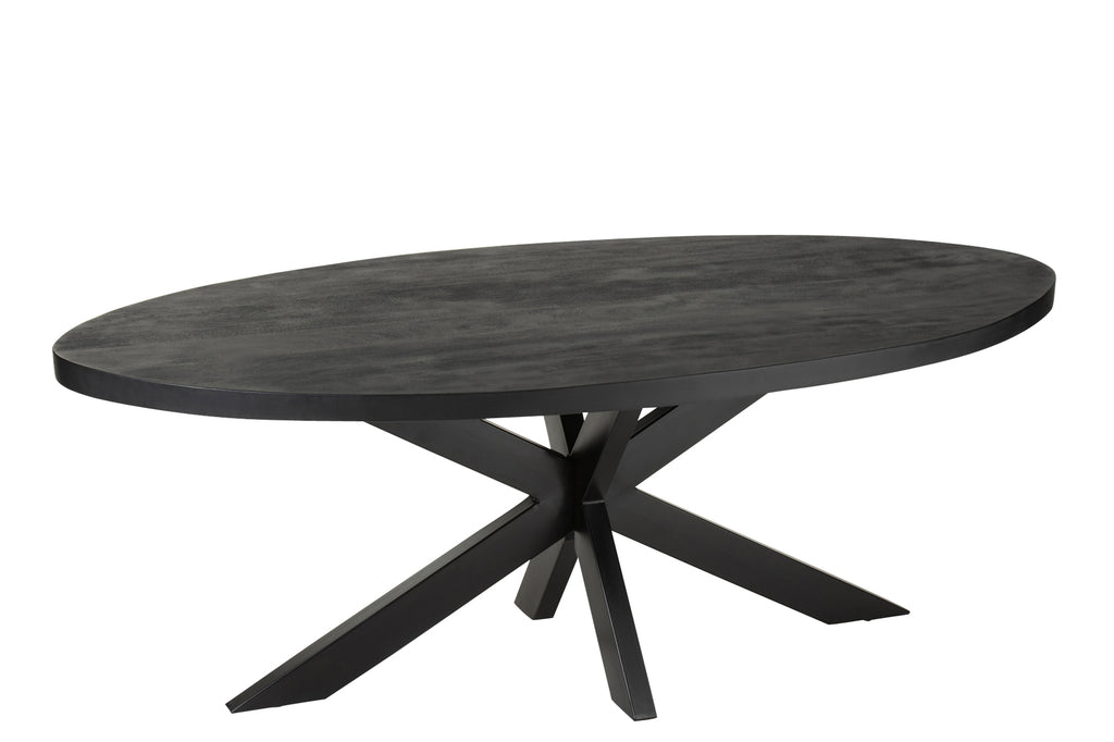 Dining Table Gerard Round Mango Wood Black