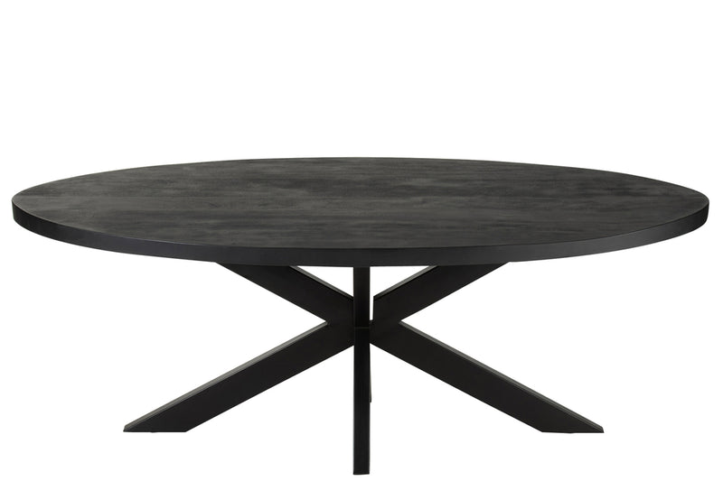 Dining Table Gerard Round Mango Wood Black