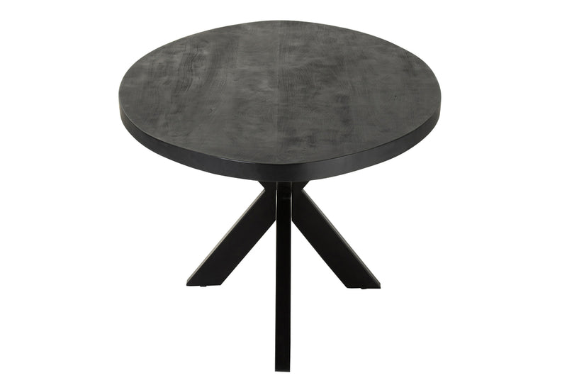 Dining Table Gerard Round Mango Wood Black