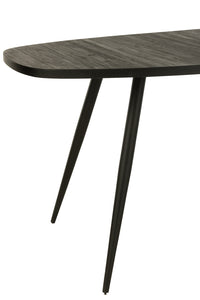 Dining Table Oval Recycle Teak Black