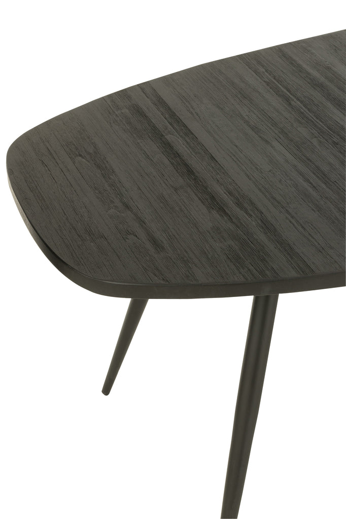 Dining Table Oval Recycle Teak Black