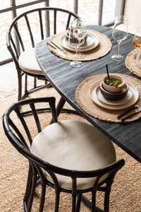 Dining Table Oval Recycle Teak Black