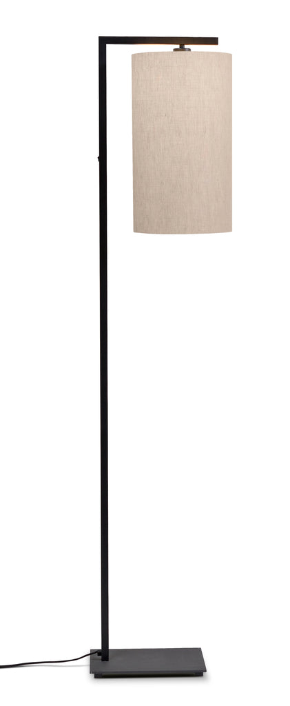 Floor lamp iron/black Boston h.160cm/shade 25x45cm - light linen