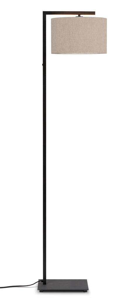 Floor lamp iron/black Boston h.160cm/shade 32x20cm - light linen