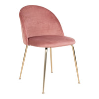 Geneve Dining Chair - Chair in rose velvet with legs in brass look - set of 2