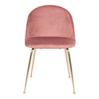 Geneve Dining Chair - Chair in rose velvet with legs in brass look - set of 2