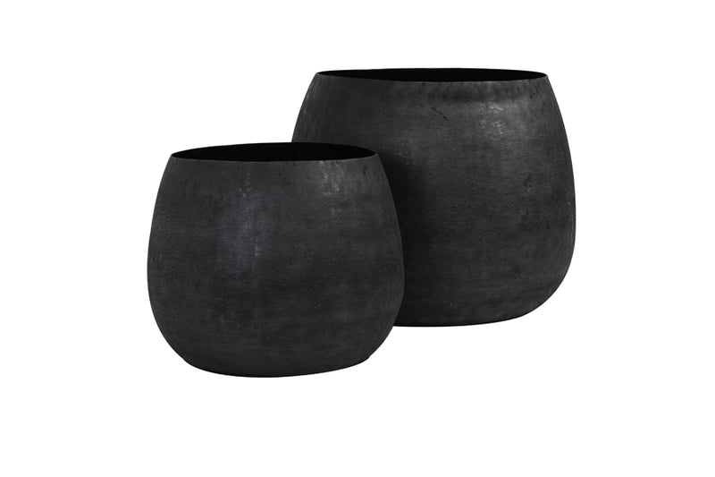 Pot deco SET/2    38,5x28,5+50x37,5 cm GENOLU matt black