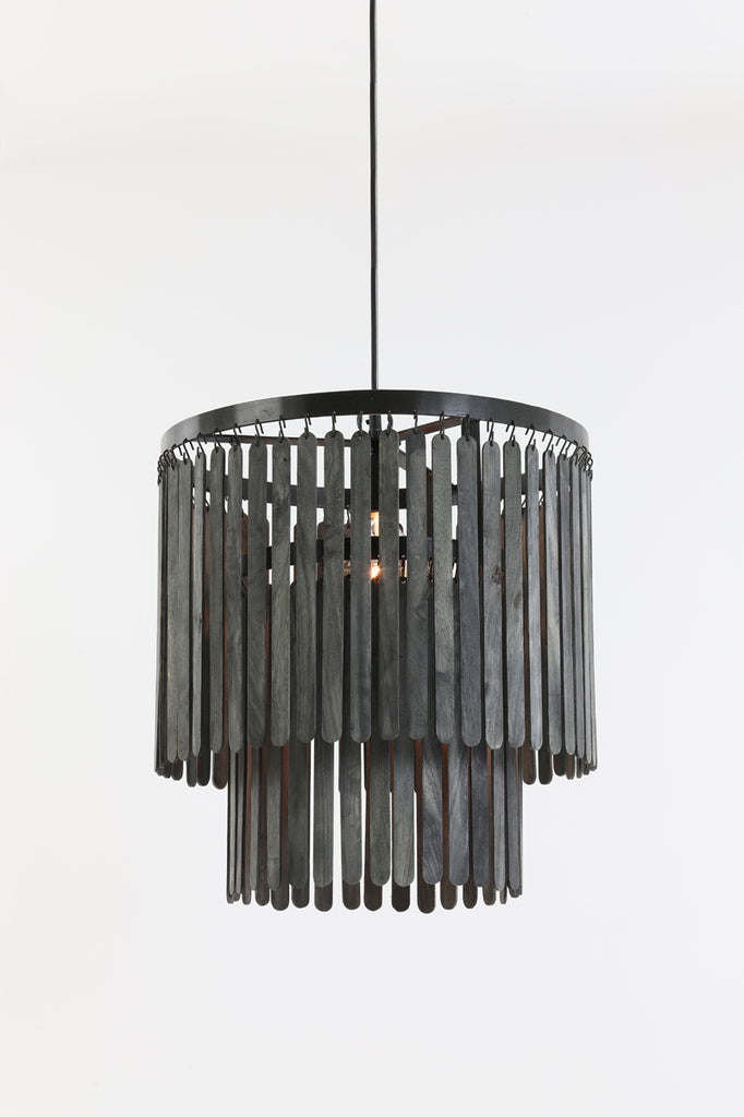 Hanging lamp 45x43 cm GULARO wood matt black