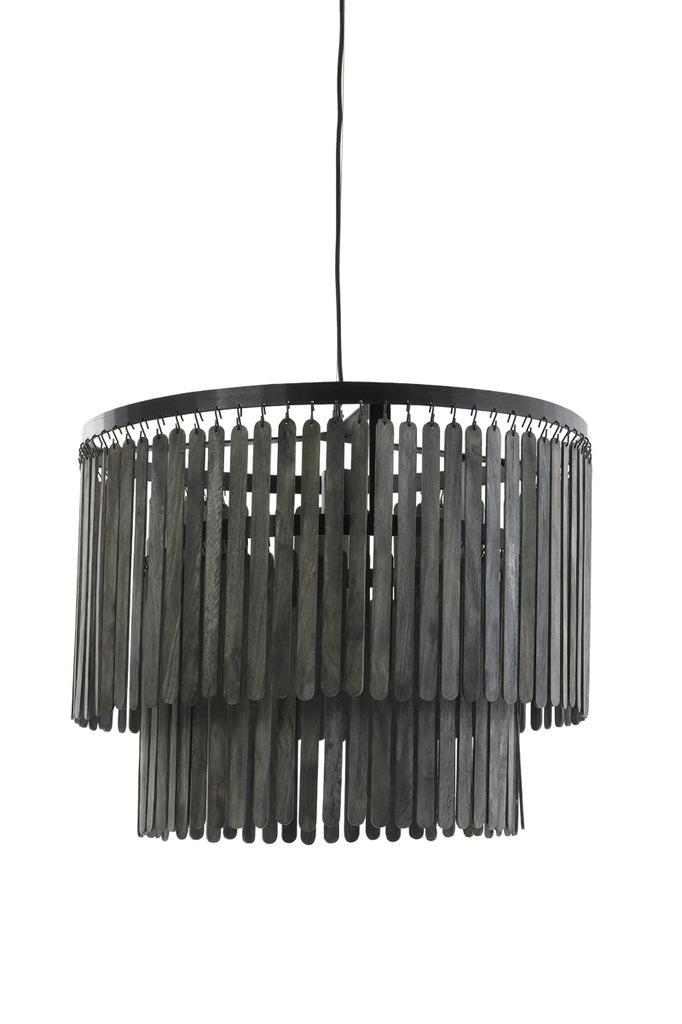 Hanging lamp 60x43 cm GULARO wood matt black