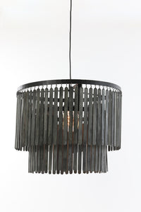 Hanging lamp 60x43 cm GULARO wood matt black