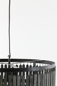 Hanging lamp 60x43 cm GULARO wood matt black