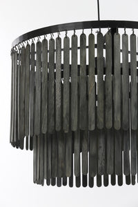 Hanging lamp 60x43 cm GULARO wood matt black