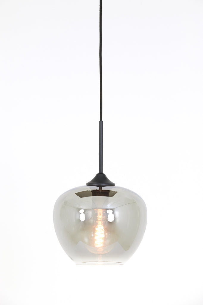 Hanging lamp 23x18 cm MAYSON smoked glass+matt black