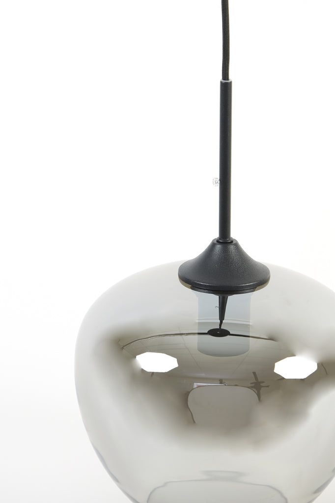 Hanging lamp 23x18 cm MAYSON smoked glass+matt black