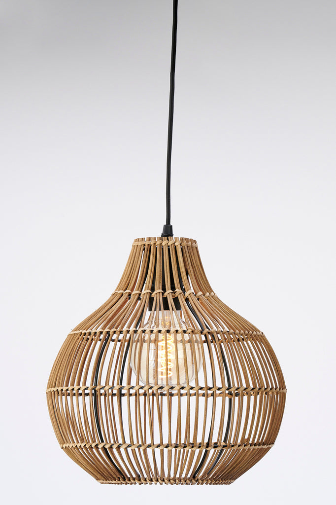 Hanging lamp 30x31,5 cm PACINO rattan dark brown