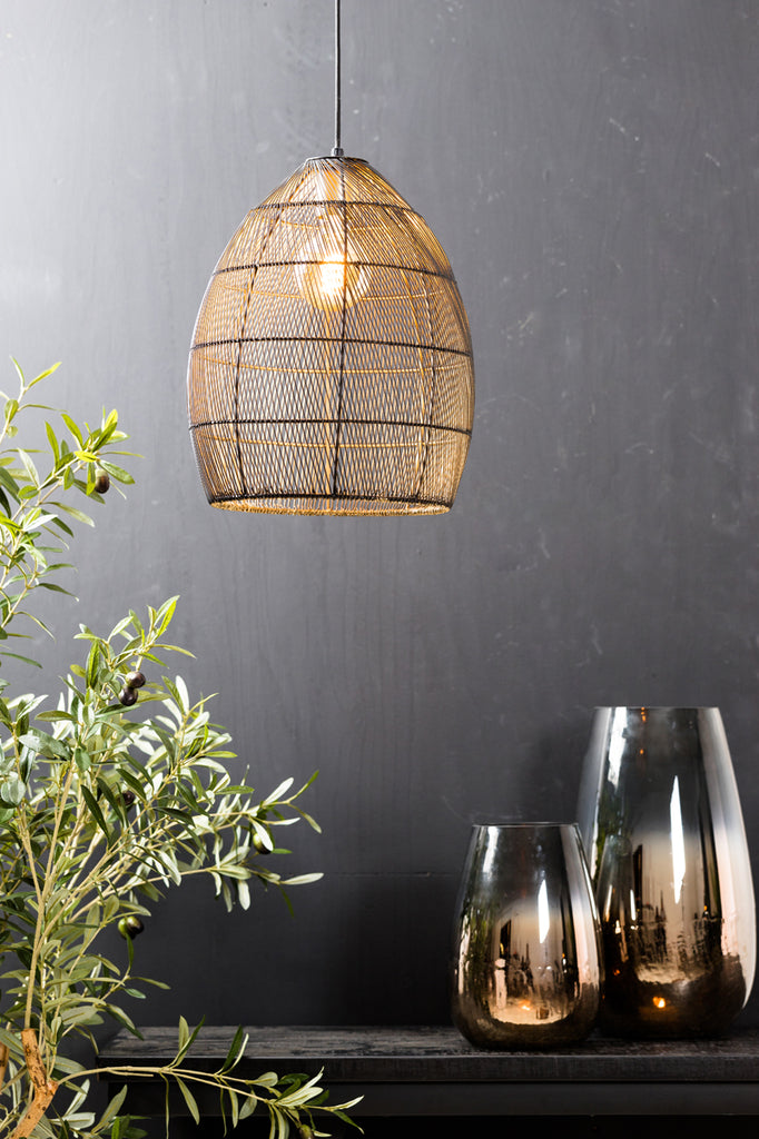 Hanging lamp 30x37 cm MEYA black-gold