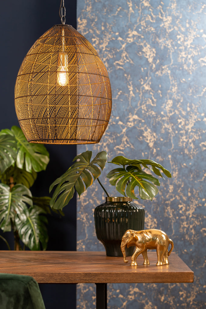 Hanging lamp 30x37 cm MEYA black-gold