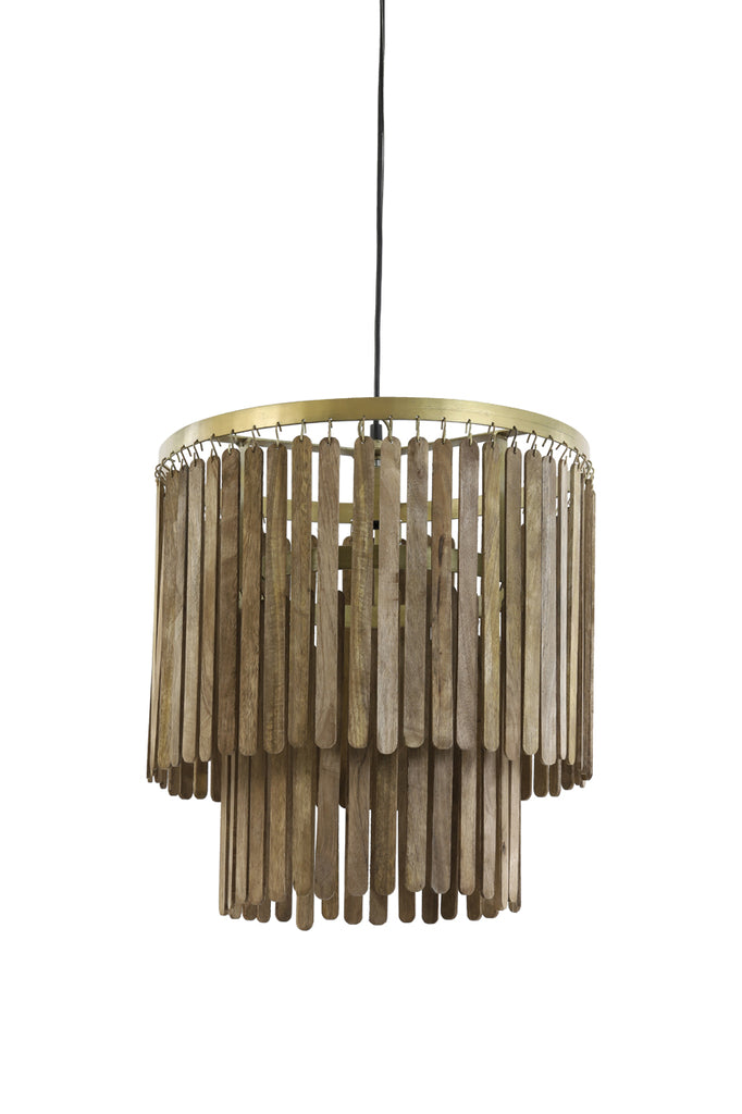 Hanging lamp 45x43 cm GULARO wood brown+bronze