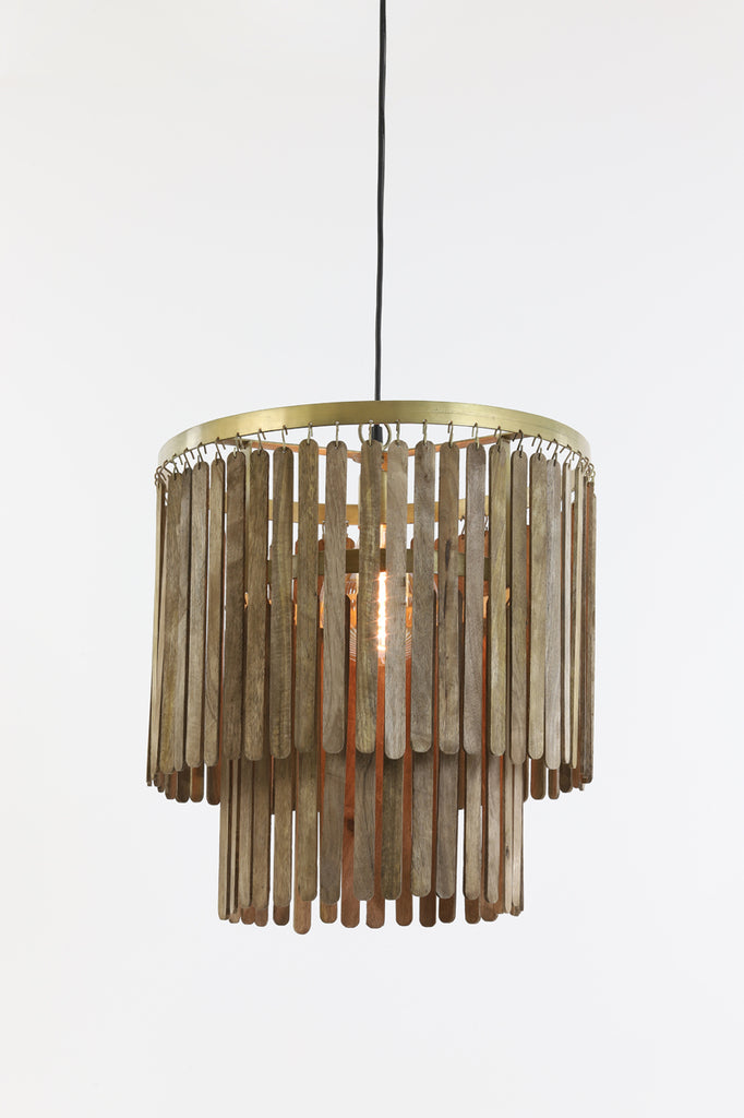 Hanging lamp 45x43 cm GULARO wood brown+bronze